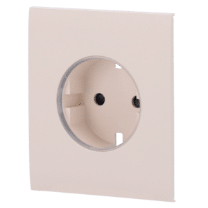 Tapa central para enchufe inteligente tipo F - Compatible con AJ-OUTLETCORE-SMART - Indicador LED sobre estado del enchufe y consumo - Botón táctil para control manual - Retroalimentación LED - Color marfil