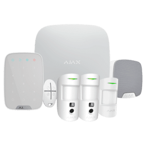 Kit de alarma profesional - Certificado Grado 2 - Comunicación Ethernet / dual SIM 4G - Inalámbrico 868 MHz Jeweller y Wings - Ajax HUB 2 4G