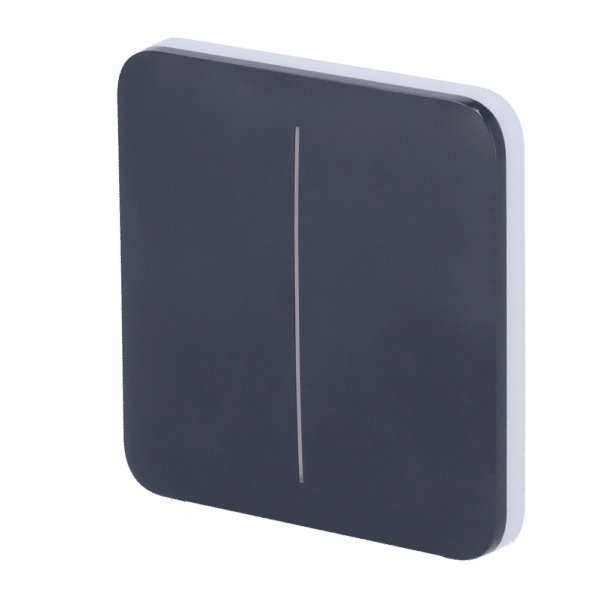 Panel táctil para interruptor de luz doble  - Compatibilidad con AJ-LIGHTCORE-2G - Retroiluminación LED - Panel táctil sin contacto - Color grafito - Ajax - LightSwitch SoloButton