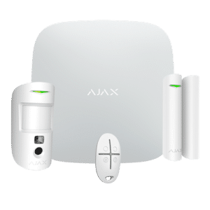 Kit de alarma profesional - Certificado Grado 2 - Comunicación Ethernet y dual SIM 4G (LTE) - Inalámbrico 868 MHz Jeweller y Wings - Ajax HUB 2