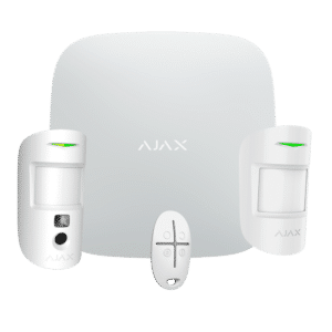 Kit de alarma profesional - Certificado Grado 2 - Comunicación Ethernet y dual SIM GPRS - Inalámbrico 868 MHz Jeweller y Wings - Ajax Hub 2