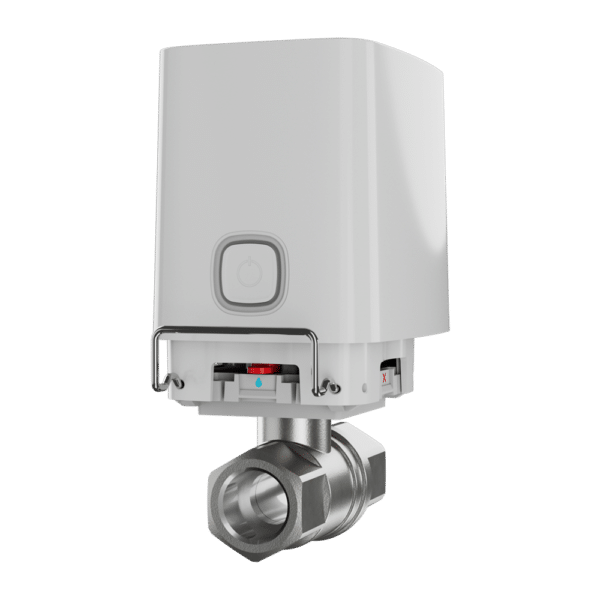 Electroválvula de cierre de agua - Válvula Bonomi de 1/2" (DN 15) - Compatible con tuberías de agua caliente y fría - Cierre de la válvula en menos de 5 segundos - Admite escenarios de automatización - Alimentación 4 baterías CR123A o a 7