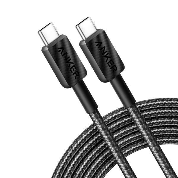 Anker - Cable USB2.0  - USB-C a USB-C - Cable de nylon trenzado - Longitud 3m - Carga rápida hasta 60W | Color negro