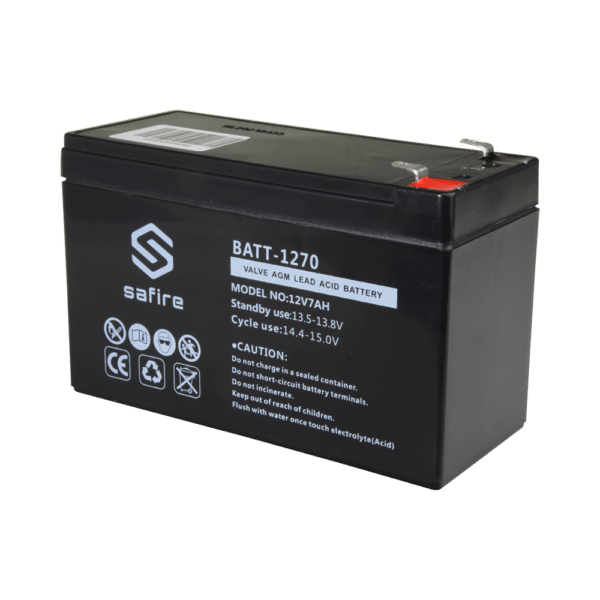 Batería recargable - Tecnología plomo ácido AGM - Voltaje 12 V - Capacidad 7.0 Ah - 93.5 x 151 x 65 mm / 2100 g - Para respaldo o uso directo