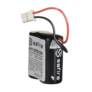 Safire - Pack de pilas CR123A / CR17345 / 5018LC - En retráctil con conector Molex 5284 - Voltaje 6 V / Litio - Capacidad nominal 1600 mAh - Compatible con detectores Visonic Next Cam PG2 y K9 PG2
