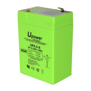 Upower - Batería recargable - Tecnología plomo ácido AGM - Voltaje 6 V - Capacidad 4.5 Ah - 106 x 70 x 47 / 810 g - Para respaldo o uso directo