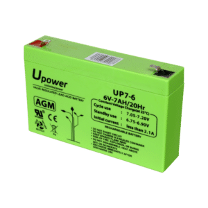 Upower - Batería recargable - Tecnología plomo ácido AGM - Voltaje 6 V - Capacidad 7.0 Ah - 100 x 151 x 34 / 1150 g - Para respaldo o uso directo