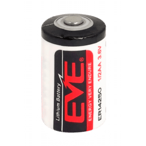 EVE - Pila  1/2 AA / ER14250 - Voltaje 3.6 V - Litio - Capacidad nominal 1200 mAh - Compatible con productos del catálogo