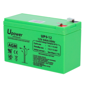 Upower - Batería recargable - Tecnología plomo ácido AGM - Voltaje 12 V - Capacidad 9.0 Ah - 95 x 151 x 65 mm / 2660 g - Para respaldo o uso directo