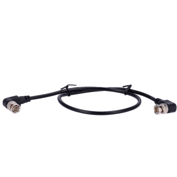 Cable coaxial RG59 - Doble Conector macho BNC en codo - 60 cm de longitud - Vídeo - Bajas pérdidas