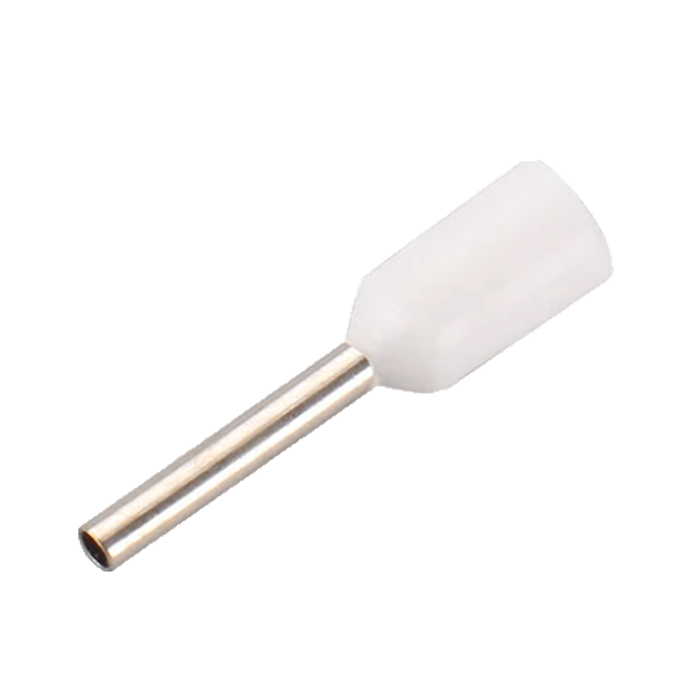 Punteras huecas de crimpado - Para Cables eléctrico - Sección del conductor 0.5mm² / AWG 22 - Color blanco - 200 Unidades