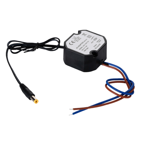 Adaptador de Corriente  - 12 V / 1A /12 W -  Impermeable IP67 -  50 (Al) x 48 (An) x 25 (Fo) mm - Estabilizado