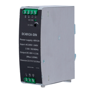 Fuente de alimentación conmutada - Salida DC 48 V 2.5 A / 120 W - 2 salidas - Voltaje entrada 100 V ~ 240 V - 123.5 (Al) x 41 (An) x 110.3 (Fo) mm - Montaje en carril DIN