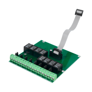 Módulo de relé convencional DMTECH - 8 salidas de relé - Hasta 3A/125VAC o 3A/30VDC - Alimentado desde la central - Compatible con paneles de incendio DMTECH