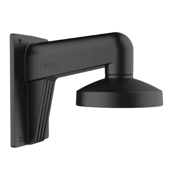 Soporte de pared - Caja de conexiones - Apto para uso en exterior - Color negro - Compatible con Hiwatch Hikvision - Pasador de cables