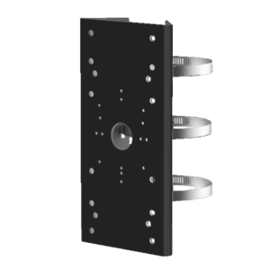 Soporte para mástiles/farolas - Para cámaras bullet - Rango diámetro 67~127 mm - Apto para uso en exterior - Acero inoxidable con tratamiento anti-corrosión - Color negro