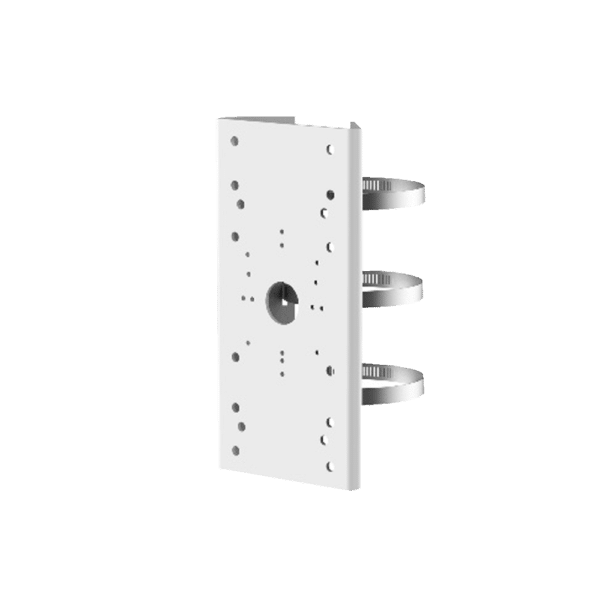 Soporte para mástiles/farolas - Para cámaras bullet - Rango diámetro 67~127 mm - Acero inoxidable con tratamiento anti-corrosión - Apto para uso en exterior - Color blanco