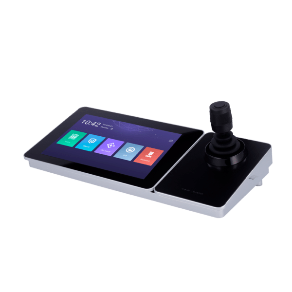 Teclado IP Hikvision - Doble interfaz: directo o red - Pantalla LCD TFT 10.1" - Red por IP con conector RJ45 - Joystick 4 axis - Captura de imágenes en local por USB