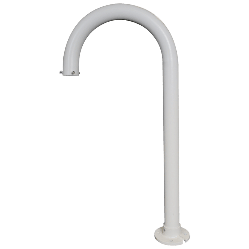 Soporte cornisa para domos motorizadas - Apto para uso exterior - Instalación en suelo - Color blanco - Pasador de cables