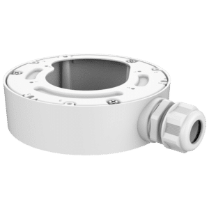 Caja de conexiones - Para cámaras domo - Apto para uso exterior - Instalación en techo o pared - Color blanco - Pasador de cables