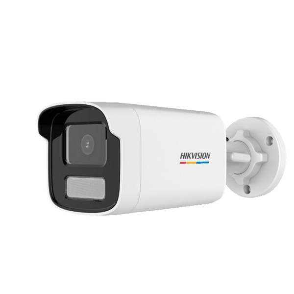 Hikvision - Cámara Bullet IP gama Value - Resolución 2 Megapíxel (1920x1080) - Lente 4 mm | ColorVu | Micrófono integrado - Luz blanca 50 m | PoE IEEE802.3af  - Detección de movimiento 2.0 | IP67
