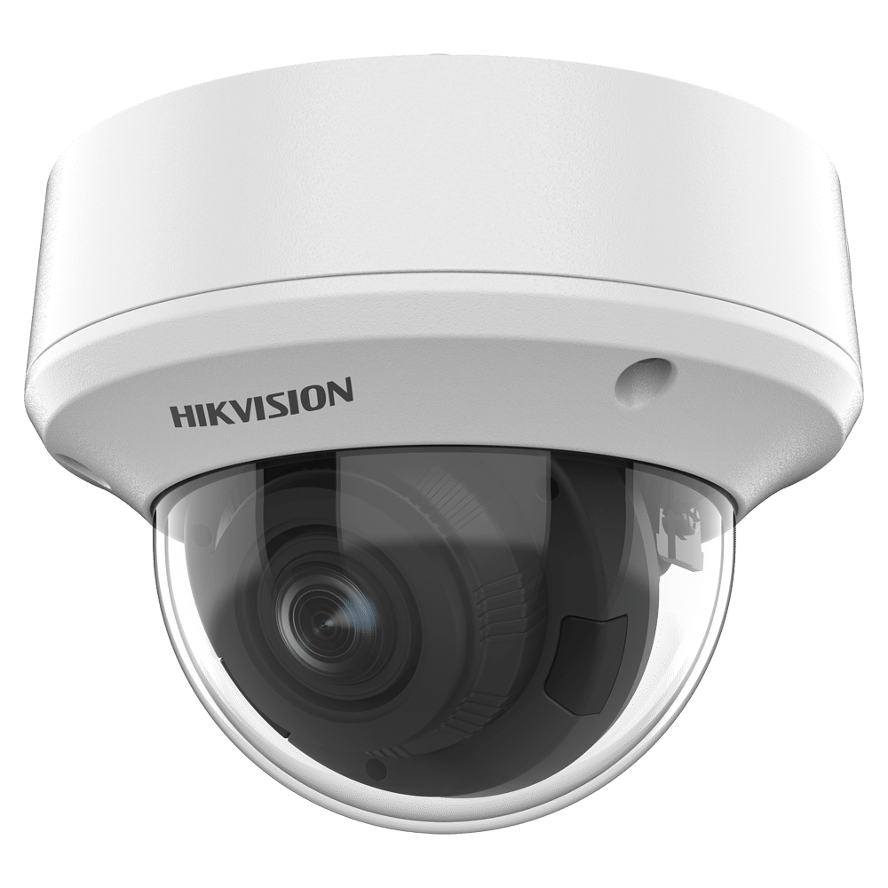 Hikvision - Cámara Domo HDTVI Gama Value - Resolución 5 Megapíxel (2560x1944) - Lente varifocal motorizada 2.7~13.5 mm - IR alcance 40 m | Alimentación por coaxial PoC.a - Impermeable IP67
