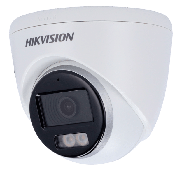 Hikvision - Cámara Domo 4en1 Gama VALUE - Resolución 1080p (1920x1080) - Lente 2.8 mm | ColorVu: Imagen a color 24 horas - Luz híbrida alcance 40 m - IP67 | Micrófono integrado | Audio sobre coaxia