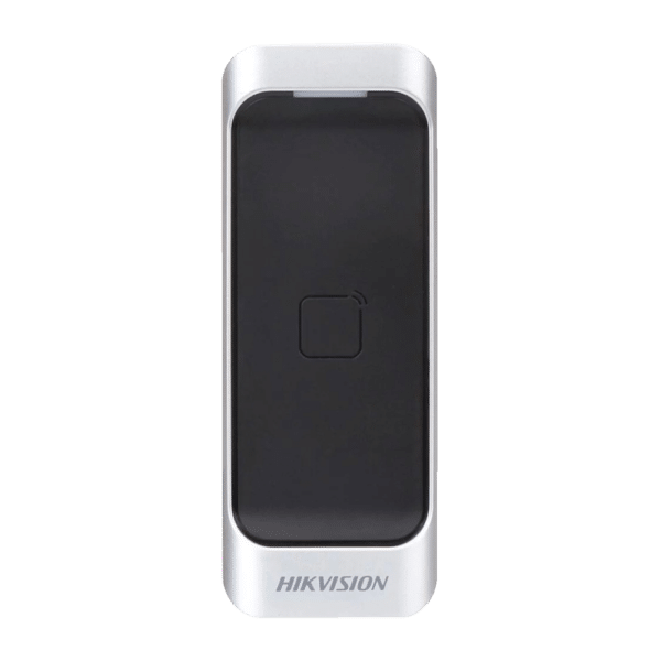 Lector de acceso para marcos - Acceso por tarjeta MF - Indicador LED y acústico - Wiegand 26/34 | RS485 - Compatible con controladoras Hikvision - Apto para exterior IP65
