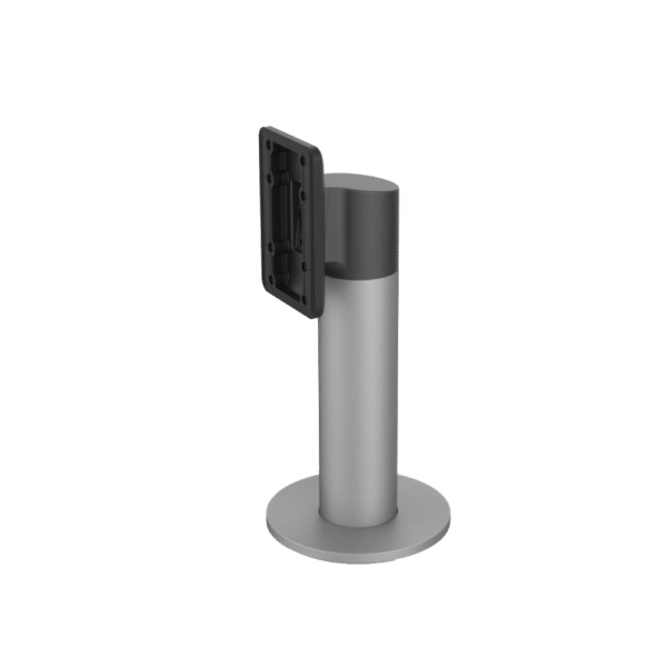 Soporte vertical para tornos - Para dispositivos faciales Hikvision - Compatible con series DS-K1T34x y DS-K1T673 - Orificios de conexión - 196 mm (Al) x 101 mm (An) x 100 mm (Ø) - Fabricado en aleación de aluminio