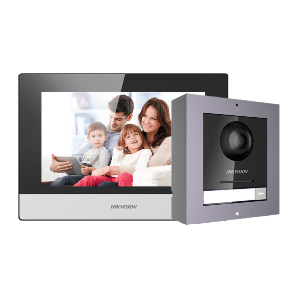 Kit de videoportero - Tecnología IP & WiFi - Placa y monitor | Permite 16 monitores más - Switch PoE y microSD - App móvil con P2P | Relés internos en monitor - Montaje sobre superficie