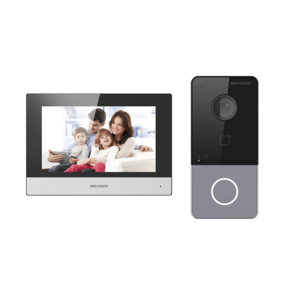Kit de videoportero - Tecnología IP & WiFi - Placa y monitor | Permite 16 monitores más - Lector MF | PoE - App móvil P2P (activación desde wizard monitor) - Montaje sobre superficie | IP65