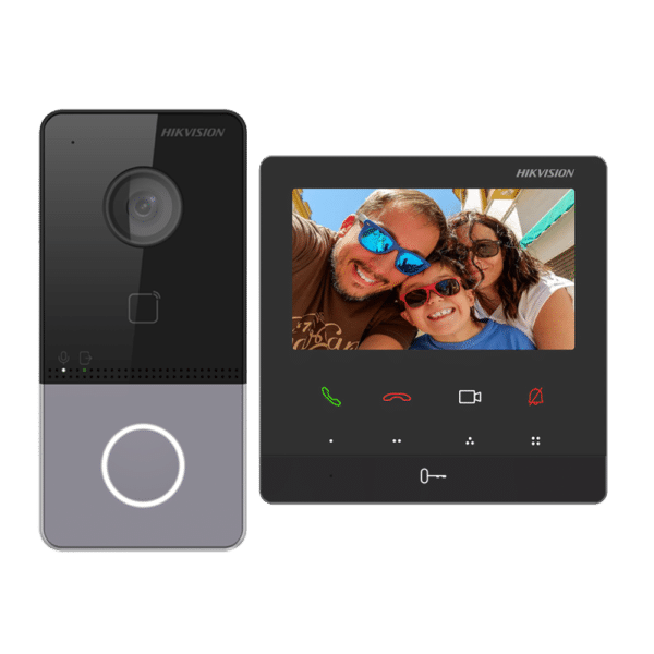 Kit de videoportero - Tecnología IP & WiFi - Placa y monitor | Permite 16 monitores más - Lector MF | PoE - App móvil P2P (activación desde wizard monitor) - Montaje sobre superficie | IP65