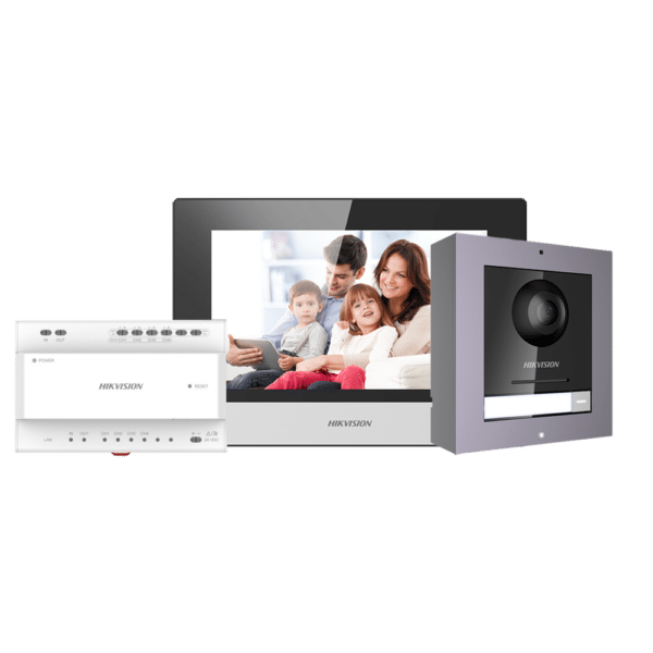 Kit de videoportero  - Tecnología 2 hilos con TCP/IP & WiFi - Placa y monitor | Permite 16 monitores más - Firmware de fácil configuración sin red - App móvil con P2P | Relés internos en monitor - Montaje sobre superficie