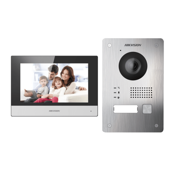 Kit de videoportero - Tecnología 2 hilos con TCP/IP & WiFi - Placa y monitor | Permite sólo 1 monitor - Firmware de fácil configuración sin red - App móvil con P2P - Montaje sobre superficie o encastrado