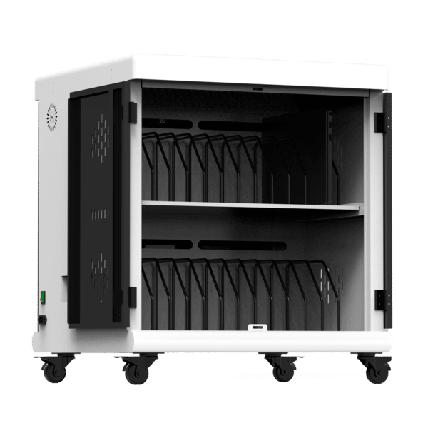 Armario de carga con ruedas - Para portátiles y tablets - 24 puertos de carga - Dispositivos de hasta 15.6"