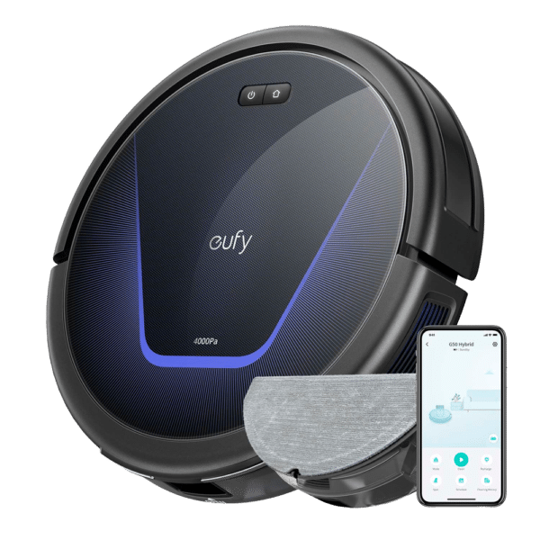 Robot Aspirador Eufy by Anker - Potencia máxima de 4000 Pa - Capacidad del depósito 400 ml Polvo
