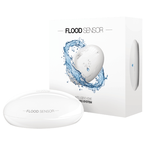Detector de inundación - Inalámbrico / Bluetooth - Compatible con Apple HomeKit - Antena interna - Contacto NC para Sistema de Alarma - DC12V o 1 pila CR123A 3.0 V