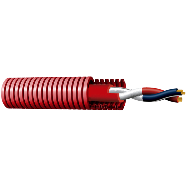 Bobina de cable trenzado apantallado - Resistente al fuego RF 120 minutos - Rollo de 100 metros - Conductor cobre 2x1.5mm2 - Certificado CPR Cca -1sb