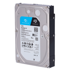 Disco duro Seagate Skyhawk AI - Capacidad 10 TB - Interfaz SATA 6 Gb/s - Hasta 32 transmisiones de inteligencia artificial - Modelo ST10000VE001 - Especial para Videograbadores de red (NVR)