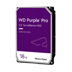 Disco duro Western Digital - Capacidad 18 TB - Interfaz SATA 6 Gb/s - Modelo WD181PURP - Especial para Videograbadores - Suelto o instalado en DVR