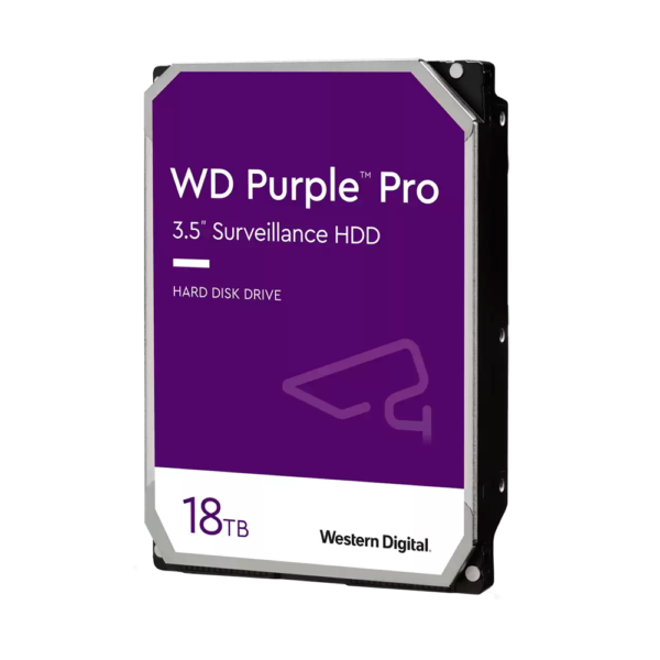 Disco duro Western Digital - Capacidad 18 TB - Interfaz SATA 6 Gb/s - Modelo WD181PURP - Especial para Videograbadores - Suelto o instalado en DVR