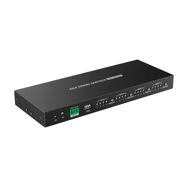 Matriz de video HDMI - 4 entradas HDMI - 4 salidas HDMI - Hasta 4K (entrada y salida) - Permite control remoto