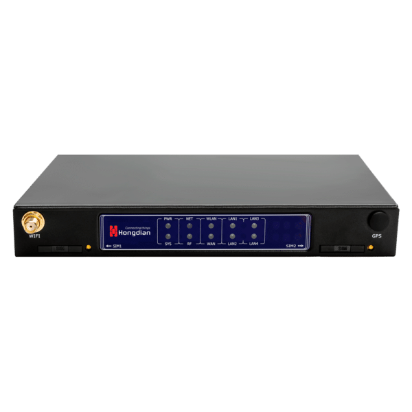 Hongdian Router Industrial 4G - 4G Cat 4 - 5 puertos Ethernet RJ45 Fast Ethernet  - Doble Módem Dual SIM  - Puertos RS232/RS485 - Wi-Fi 802.11b/g/n 2.4GHz