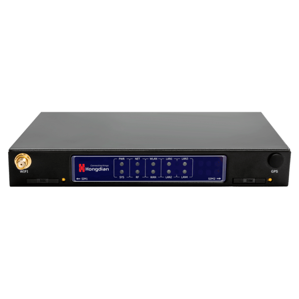 Hongdian Router Industrial 4G - 4G Cat 4 - GPS - 5 puertos Ethernet RJ45 Fast Ethernet  - Doble Módem Dual SIM  - Puertos RS232/RS485 - Wi-Fi 802.11b/g/n 2.4GHz