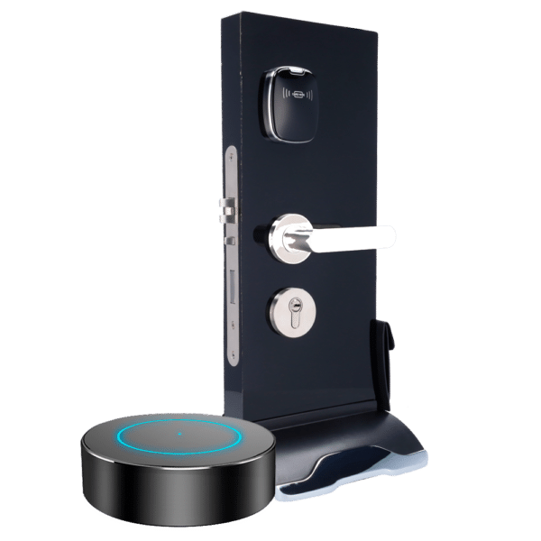 Peana de exposición - Cerradura para hotel - Enrolador de tarjetas | Llaves físicas - Software gratuito Hotel Lock System - Plug & Play - Peana: 485 (Al) x 195 (An) x 220 (Fo) mm