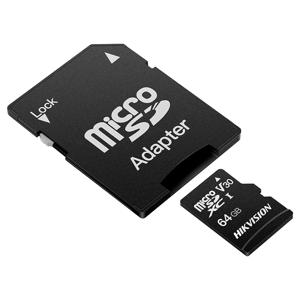 Tarjeta de memoria con adaptador Hikvision - Capacidad 64 GB - Clase 10 | Velocidad escritura 20 MB/s - Hasta 300 ciclos de escritura - Formato FAT32 - Ideal para móviles