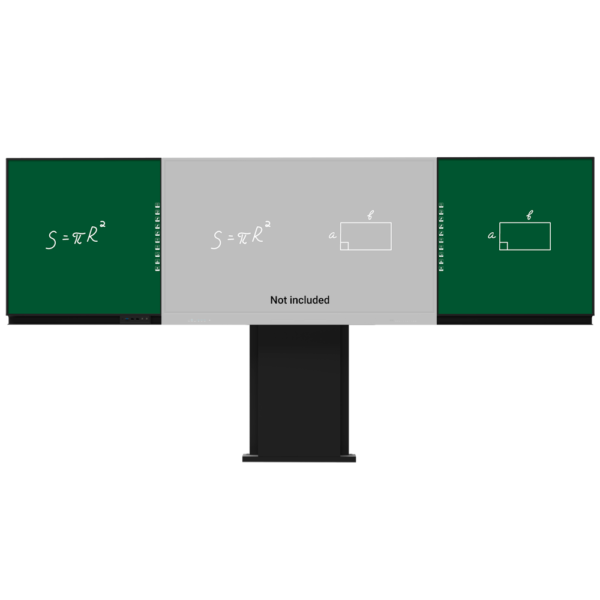 Compatible con interactiva IB-TE-YL-86E2  - Pizarra lateral izquierda para tiza  - Pizarra lateral derecha para tiza - Digitalización de escritura en Windows - Soporte pared-suelo regulable