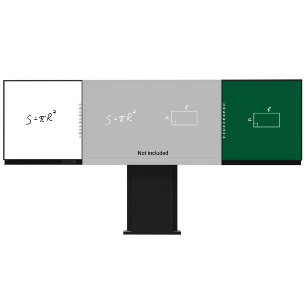 Compatible con interactiva IB-TE-YL-86E2  - Pizarra lateral izquierda para rotulador - Pizarra lateral derecha para tiza - Digitalización de escritura en Windows - Soporte pared-suelo regulable