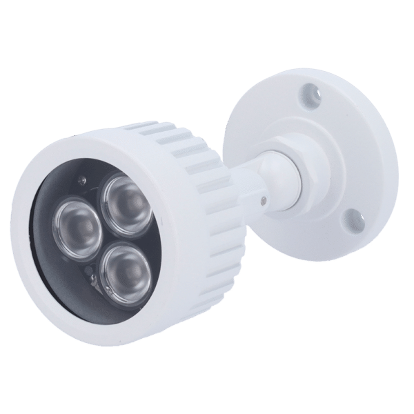 Foco infrarrojo de alcance 50m - Iluminación por LEDs - 60° de apertura - 3 leds Ø10 - Incluye célula de fotocontrol - 100 x 95 x 90 mm
