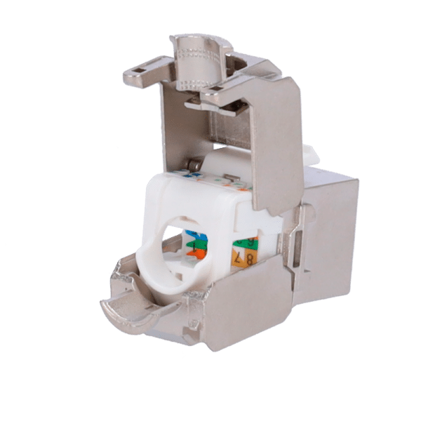 Conector para cables FTP - Conector salida RJ45 - Compatible FTP categoría 6A - Fácil instalación sin necesidad de herramientas